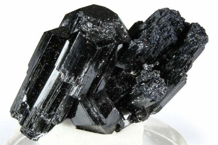 Lustrous Black Tourmaline (Schorl) Crystal Cluster - Namibia #361649